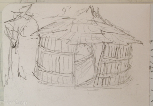 Teri's sketch of Mbunza hut or rondoval